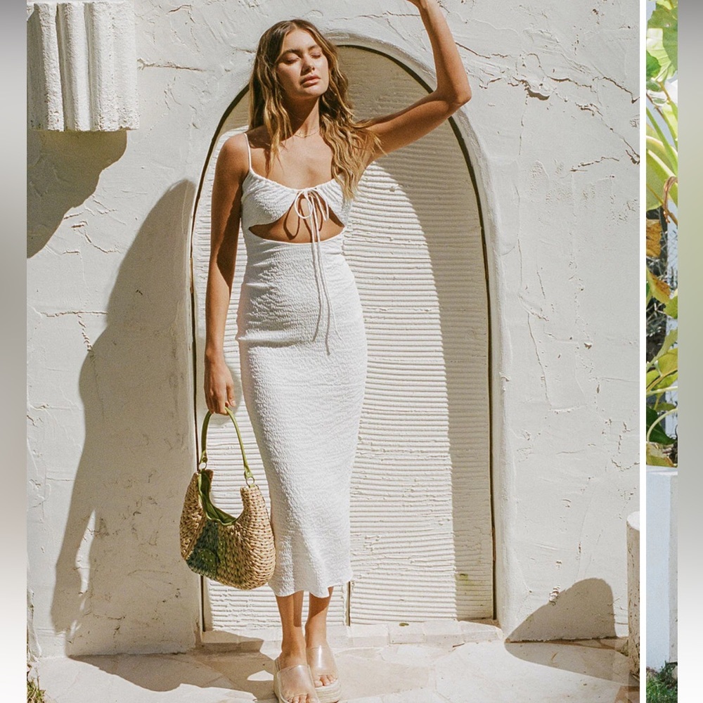 Sabo Skirt midi dress in white